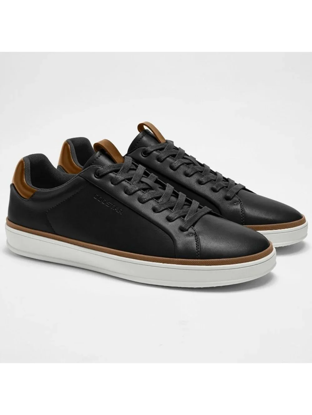 Coostar Men's Black Rubber Sole Lightweight Comfortable Classic Lace Up Sneakers